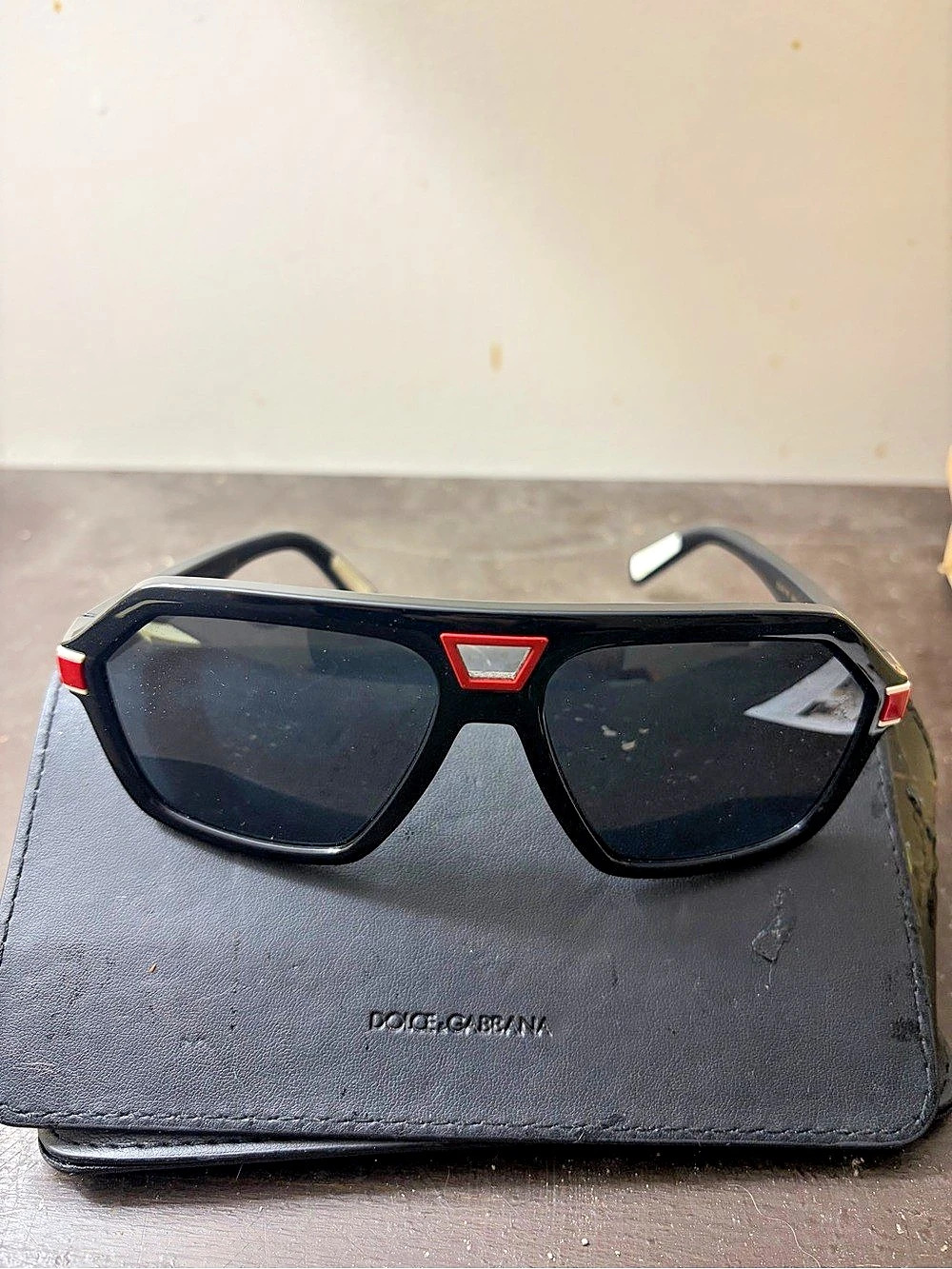 Dolce & Gabbana DG6160 Square Sunglasses Black & Red